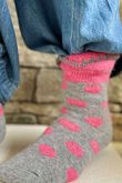 Laundry B Terry & Wool Luxury Socks Dotty Geranium Grey